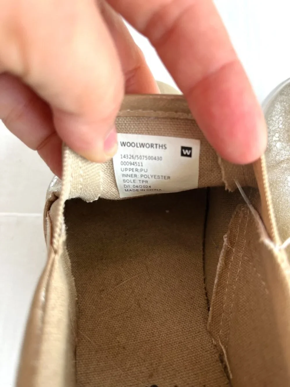 Woolworths Womens Sz‎ 5.5 Gold Platform Slip On Sneakers Shoes